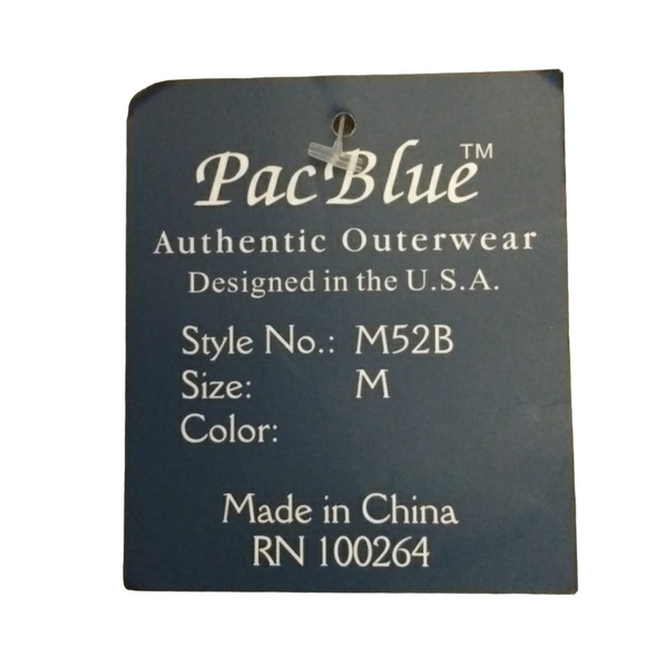 Pac Blue Alaska Water Resistant Hoodie Coat. Size Medium Reversible - Picture 7 of 8